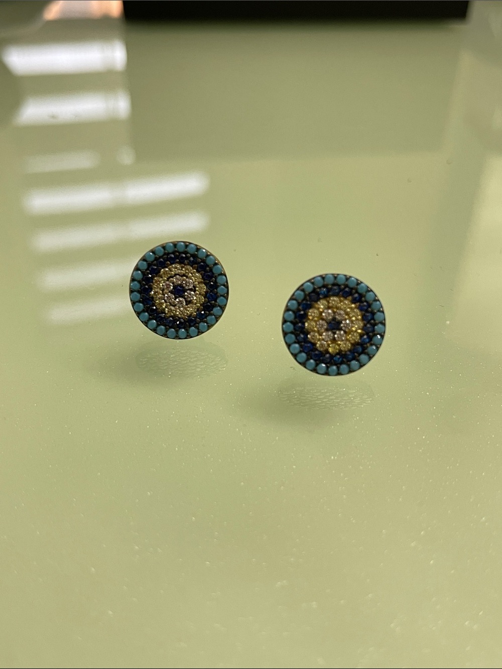 Blue Evil Eye Turkish Earrings